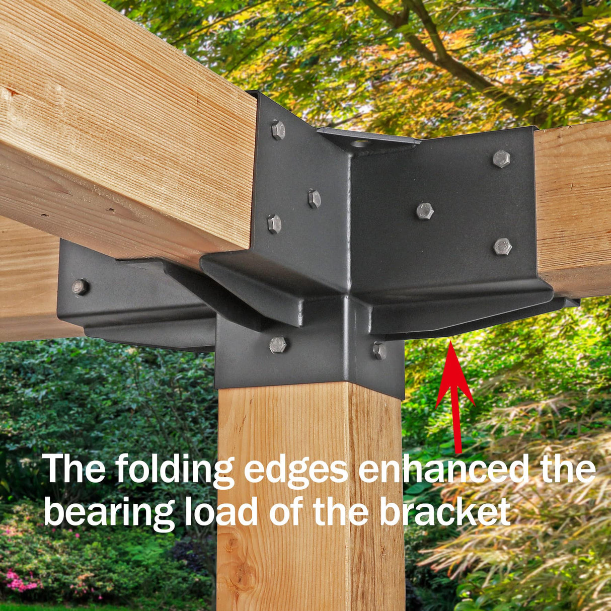 Deck Man Stainless Steel 4x4(Actual Size: 3.5x3.5") 4-Way Right Angle Bracket, Pergola/Gazebo DIY Kit Hardware (2 Pack) Deck Man