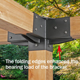 Deck Man Stainless Steel 4x4(Actual Size: 3.5x3.5") 4-Way Right Angle Bracket, Pergola/Gazebo DIY Kit Hardware (2 Pack) Deck Man