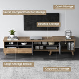 GlimBiz Extendable TV Stand, Mid Century Modern TV Stand for 55/60/65 inch TV, Farmhouse TV Stand, Entertainment Center with Storage, TV and Media Consol for Living Room GlimBiz