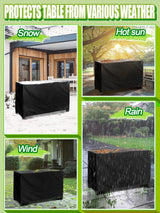 PAMASE Outdoor Dining Cart Cover - 54"L*23"W*35"H Grill Covers for Keter Unity XL Portable Cabinet Bar, Heavy Duty Waterproof BBQ Food Prep Table Serving Worktable Metal Movable Station PAMASE