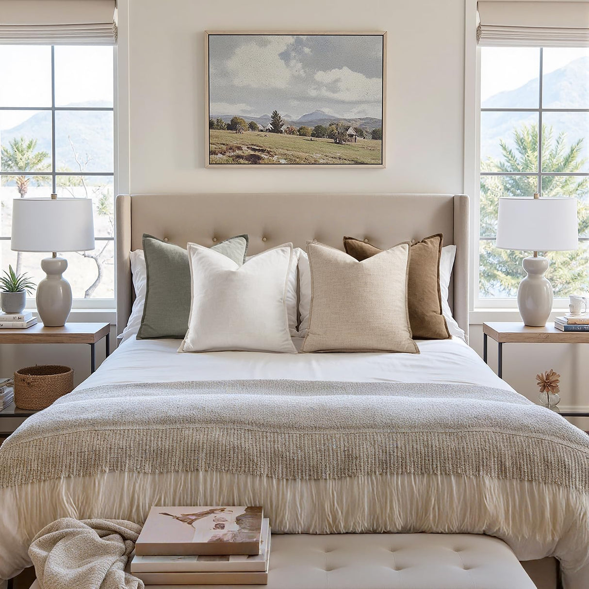 MIULEE Neutral Linen Pillow Covers Pack of 4 Decorative Natural Solid Throw Pillow Covers Soft Accent Boho Farmhouse Couch Pillowcases Modern Home Decors for Living Room Bed Sofa 18x18 Inch MIULEE