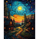 NEWENMO Starry Paint by Numbers Kit for Adults, Moon Night Paint by Numbers on Canvas Unframed, DIY Oil Painting Perfect for Beginner, Craft, Hobbies and Home Wall Decor 16x20 Inch NEWENMO