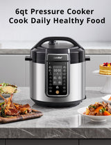 COMFEE’ Pressure Cooker 6 Quart with 13 Cooking Functions, Olla de Presion Non-Stick Pot Yogurt Maker Rice Cooker Slow Cooker Sauté Steamer, Healthy Ceramic Inner Pot COMFEE'