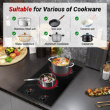 AMZCHEF 12Inch 2 Burner Electric Cooktop, 1800W/11Levels 2 Burners Stove Top With Knob Control Countertop & Built-in Radiant Electric Stove with Residual Heat Indicator amzchef