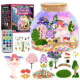 Fairy Garden Light Up Terrarium – DIY Craft Kit with LED for Girls Ages 4-8 | STEM & Art Gift for Kids, Ideal for Birthday or Holiday Ednzion