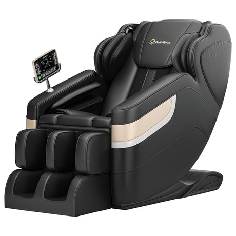 Real Relax Massage Chair, Full Body Zero Gravity Massage Recliner, with Auto Modes, Waist Heating, LCD, Bluetooth, Foot Massage, Black Real Relax