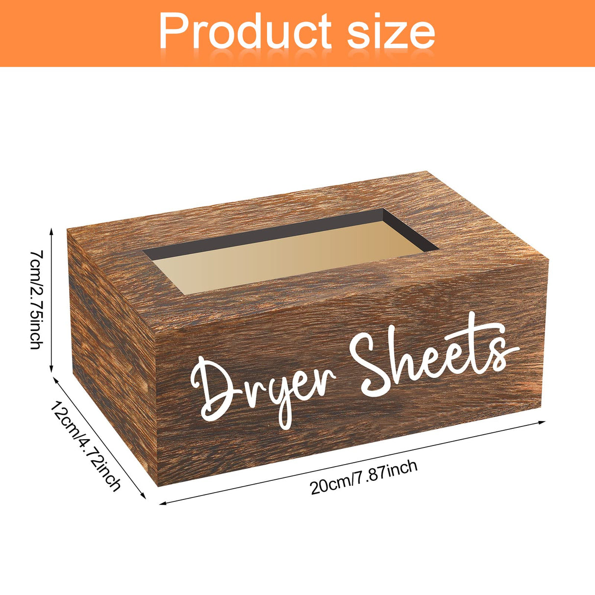 Blulu Dryer Sheet Holder for Laundry Room Wooden Dryer Sheet Container Dryer Sheets Dispenser Box Wooden Container Modern for Organizing Fabric Laundry Pods, 7.87 x 4.72 x 2.75 Inches Blulu