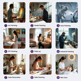 50 PSI Airbrush Kit with Air Compressor, High Pressure Airbrush Kit Non-Clogging with 0.2/0.4/0.5mm Nozzle/Cleaning Sets, Dual-action Air Brush for Painting, Modeling, Cake Decor, Makeup, Nails, DIY Fleoriya