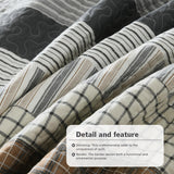 Y-PLWOMEN Quilts Queen Size 100% Cotton Queen Quilt, 3 Piece Striped Quilt Sets, Farmhouse Bedspread Lightweight Comforter Cozy Bedding Set for All Season Y-PLWOMEN