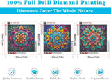 EIBEILI 3 Pack Diamond Art Kits for Adults - Mandala 5D Diamond Painting Kits for Beginner,DIY Gem Art Full Drill Diamond Dots Crystal Craft Kits for Home Wall Decor Gifts 12x12inch EIBEILI