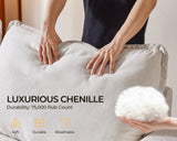 Bedeep 124.8'' Oversized Power Recliner Sofa with Headrest, Extra Wide Deep Modular Cloud Sectional Reclining Couch Wall Hugger, Convertible 3-Seater for RV Home Theater Living Room, Chenille, White Bedeep