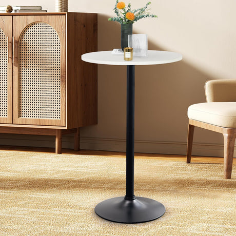 Pazidom Round Bar Table 40" Height Modern High Top Pub Table with Solid Top & Sturdy Metal Base, Cocktail Table for Bistro, Home, Kitchen or Dining Room, White Pazidom