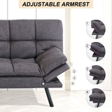 Opoiar Futon Couch,Convertible Futon Sofa Bed,Memory Foam Sleeper Sofa,Adjustable Modern Loveseat,Futon Sets, Sofa Bed for Compact Living Room,Apartment,Office,Grey Opoiar