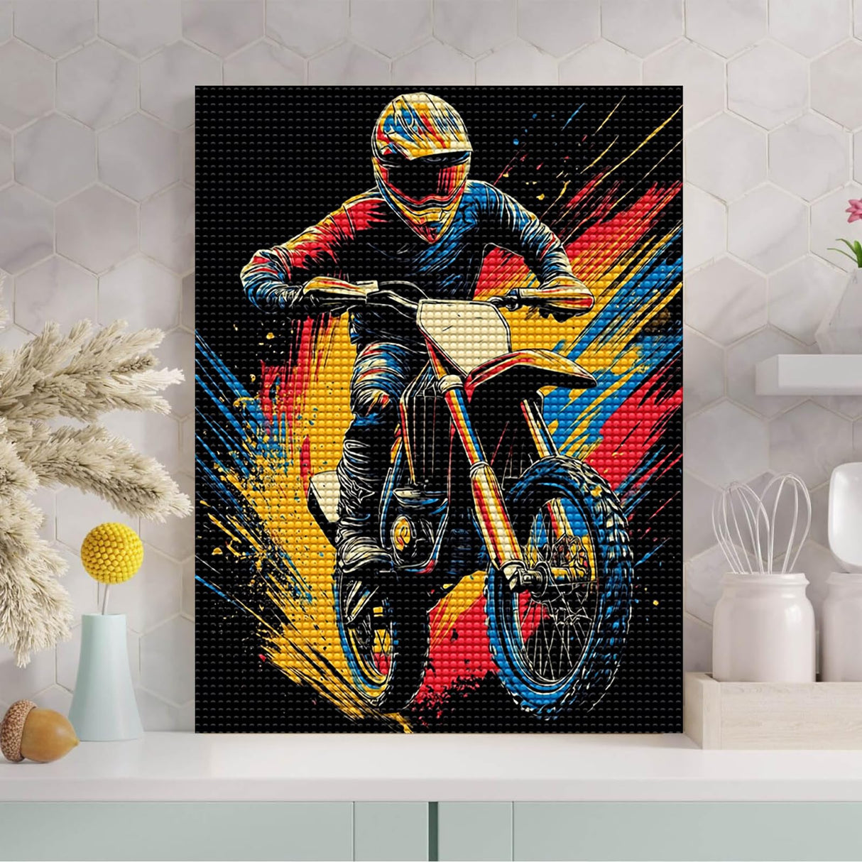 YOUSHIHA Vehicle Diamond Painting Kits for Adults,Motorcycle Diamond Painting Art Kit for Adult,DIY Full Drill Gem Art with Diamonds for Home Wall Decor Gifts 12x16 Inch YOUSHIHA