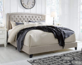Jerary Light Gray Button-Tufted King Upholstered Platform Bed by Signature Design by Ashley Signature Design by Ashley