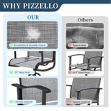 PIZZELLO Patio Swivel Chairs Set of 4 Outdoor Swivel Rocker Dining Chairs with All Weather Textilene High Back and Metal Frame, 350 LBS Capacity, Outdoor Chair Sets for Lawn Garden Backyard Deck, Gray PIZZELLO