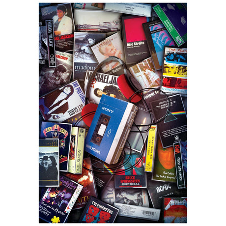 80s Cassette Music Hits 1000-Piece Jigsaw Puzzle, Brain Teaser for Kids and Adults | 28 x 20 Inches Toynk
