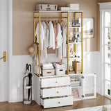 BOTLOG Closet Organizer, 81.2”H Wardrobe Closet with Hanging Rod and Storage Shelves, Garment Rack for Bedroom, Living Room(2PCS) BOTLOG