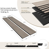 eazart Acoustic Wood Veneer Slat Wall Panels for Interior Wall and Ceilings Decor | Sound-Absorbing Felt Board | 3D Sound Proof Decorative Panels | 94.49” x 23.62” Each Box | 2 Pack | Natural Walnut eazart