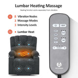 MCombo Power Lift Recliner Chair for Elderly, Lift Chair with Heat and Massage, USB &Type C Ports, Cup Holders, Fabric 7095 (Medium, Dark Grey) MCombo