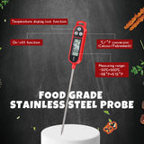 Copkim 6 Pcs Meat Thermometer Food Thermometer with Probe Water Liquid Instant Read Digital Thermometer Cooking Thermometer Supplies BBQ Kitchen Thermometer for Cooking Milk Yogurt (Red) Copkim