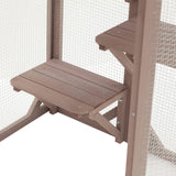 PawHut Outdoor Cat House, Catio Wooden Feral Cat Shelter, Cat Cage with Platforms, Large Enter Door, Weather Protection Asphalt Roof, 71" L, Brown PawHut