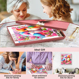 FHBUBPUP 5D Bird Diamond Painting Kits for Adults, Flowers and Birds Diamond Art Kits for Beginners - DIY Full Drill Round Diamond Dot Gem Art, Craft Gift Suitable for Home Wall Decoration 12×12Inch FHBUBPUP