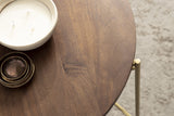 Kate and Laurel Ulani Modern Nesting Coffee Table, Set of 2, Walnut and Gold, 22.5 x 20.25, Decorative Sophisticated Mango Wood and Metal End Tables for Display and Storage Kate and Laurel