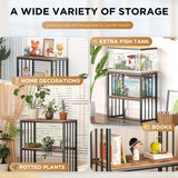 MELLCOM 20-29 Gallon Fish Tank Stand, Adjustable 2-Tier Metal Aquarium Stand with Shelf for Fish Tank Accessories Storage,Turtle Reptile Terrariums Stand Rack for Home Office,Tank not included MELLCOM