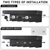 SZUGCOTD Key Holder for Wall Rustic Key and Mail Organizer 6 Key Hooks with Shelf Small Key Rack with Tray Adhesive Key Hanger Wall Mount for Entryway Hallway Living Room Decor, Metal, Matte Black SZUGCOTD