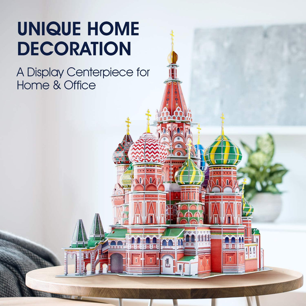 CubicFun LED Russia Cathedral 3D Puzzles for Adults Kids, St.Basil's Cathedral Architecture Building Church Model Kits Toys for Teens, 224 Pieces CubicFun
