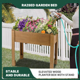 Raised Garden Bed Outdoor, Wooden Planter Boxes with Legs Protective Liner & Drainage Holes, Elevated Garden Flower Beds for Backyard Balcony, Gift for Gardening & Mother,46.65'' X 23.11'' X 29.72'' Magazoopet