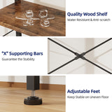 HIGDBFE Bookshelf with Wall Clock, Triple Bookcase with Open Display Shelves, Industrial Style Book Shelves, Modern Display Shelf for Living Room, Bedroom, Home Office, Rustic Brown HIGDBFE