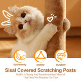 Cat Tree, 74.4 inch Tall Wood Cat Tower with Cat Scratching Post, Cat Cave Condo, Hammock, Cat Tree Tower for Large Cats and Kittens KKHAN