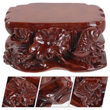 BUTIFULSIC buddhist gardening decorative wood pedestal Buddha statue base wood decor wood base small pedestal stand wood risers for display Groovable decorate counter vase holder BUTIFULSIC