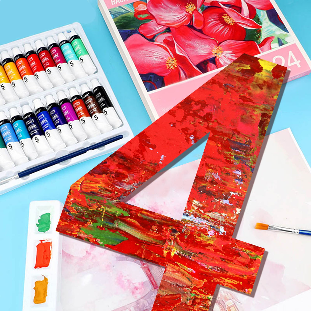 12 Inch Wooden Number 4, 1/4 Inch Thick Large Unfinished Wood Letter for DIY Crafts Home Wall Decor TDOCK