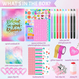 Nsrzua Gifts for 8 9 10 11 12 13 14 Year Old Girl - DIY Journal Kit for Girls,Toys for Ages 8-14 Girls and Birthday Gifts for Girls,Fun, Cute Art & Crafts Kits,Scrapbook & Diary Supplies Toy Set Nsrzua