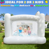 White Bounce House for Kids 2-8 Indoor Bouncy Castle with Pump Toddler Bounce House PVC Waterproof Materials Easy to Clean Outdoor Toddler Toys 68 x 68 x 58.2 inch iLink-outer
