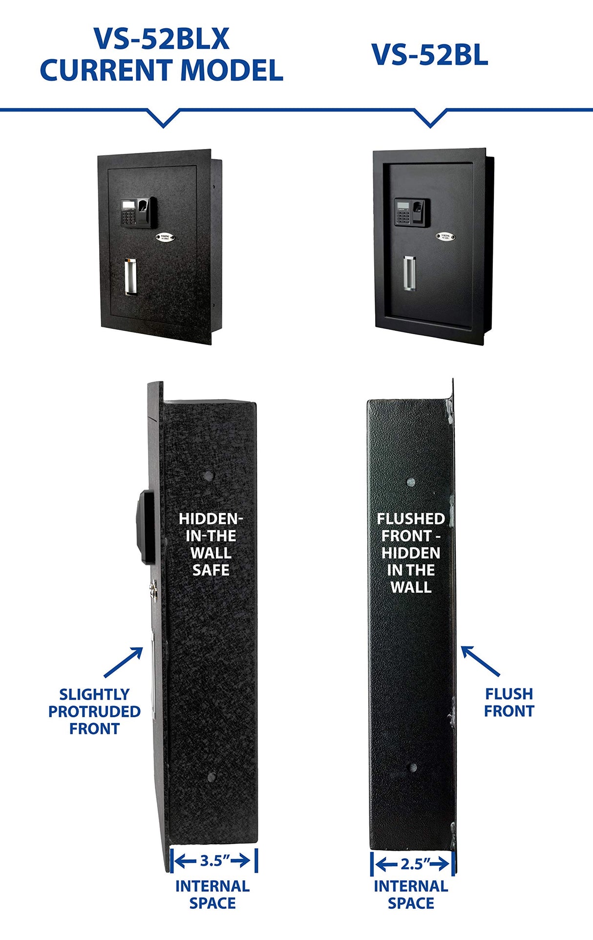 Viking Security Safe VS-52BLX Heavy Duty Hidden in Wall Safe Biometric Safe Fingerprint Safe Viking Security Safe