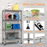 M MZG 1000 lbs 4 Tier Shelf Metal Storage Shelves Wire Rack Closet Organizers with PP Board for Garage Kitchen Bathroom Laundry Chrome 11.8" D x 21.7" W x 39.5" H M MZG