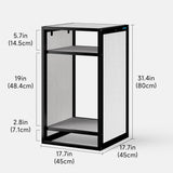LANDEN Gray Metal Frame Stand, Three-Shelf for Fish Tanks up to 20 Gal, CLX45-45x45x80cm (17.7x17.7x31.49 in), for Fish Tanks and Reptile Terrariums, Home & Office Use LANDEN