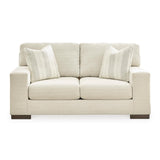 Signature Design by Ashley Maggie Contemporary Upholstered Loveseat with Accent Pillows, Off-White Signature Design by Ashley