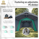 HERA'S PALACE 13x22 ft Heavy Duty Carport Portable Canopy Storage Shelter Shed with Metal Frame and Divider Curtain All-Season Tarp for Car Boat Truck Motorcycle HERA'S PALACE