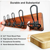 Dseap Coat Rack Wall Mounted - Heavy Duty Farmhouse Rustic Wall Coat Hanger With 5 Wire Hooks for Clothes Hat Jacket Towel, RusticWire, G25A, Weathered Brown & Black Dseap