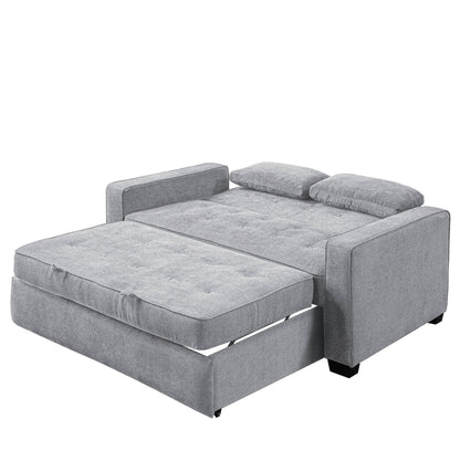 Lifestyle Solutions Ainsley Full Size Convertible Loveseat, Light Grey