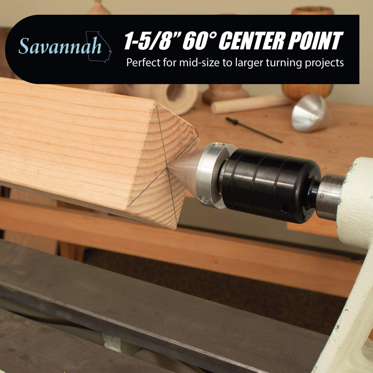 Savannah Heavy Duty Dual Bearing Live Center For Woodworking Lathes and Large or Small Wood Turning Projects. Ultra Smooth Live Center Performance with Minimal Play for MT2 Lathes Savannah