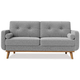 GarveeHome 65 in Loveseat Sofa, Mid Century Modern Couch Comfy Love Seat Couches for Living Room, 2 Seater Deep Seat Couch Teddy Fleece Boucle Upholstered Couches for Bedroom Office Small Space, Grey GarveeHome