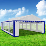 AMERICAN PHOENIX Party Tent 16x32 Heavy Duty Large White Canopy Commercial Fair Shelter Wedding Events Tent - White with Blue AMERICAN PHOENIX