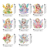 Masendp 8 Pieces 5D DIY Diamond Art Painting Keyring, Angel Fairy Double Sided Diamond Keychain, Mosaic Paste Painting Keychain, Diamond Art Pendant Jewelry Wallet Bag Decoration Masendp