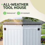 GOOBED Horizontal Shed with Padlock Latch, Outdoor Storage Shed for Backyard and Garden, 35 Cu Ft Small Storage, Waterproof, Easy Assembly, Light Gray GOOBED